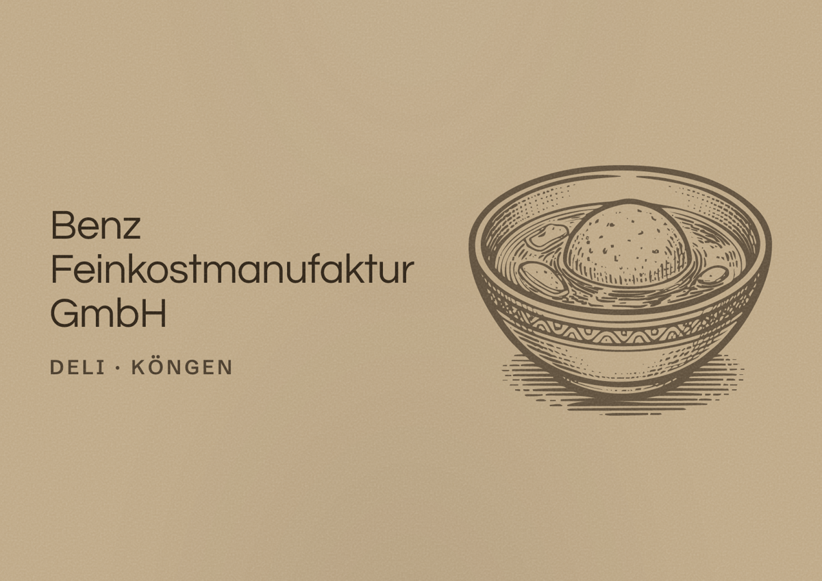 Illustriertes Poster von Benz Feinkostmanufaktur GmbH, Deli in Köngen