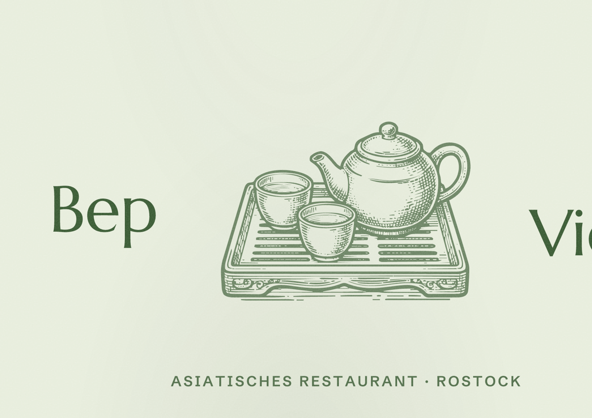 Illustriertes Poster von Bep Viet, Asiatisches Restaurant in Rostock