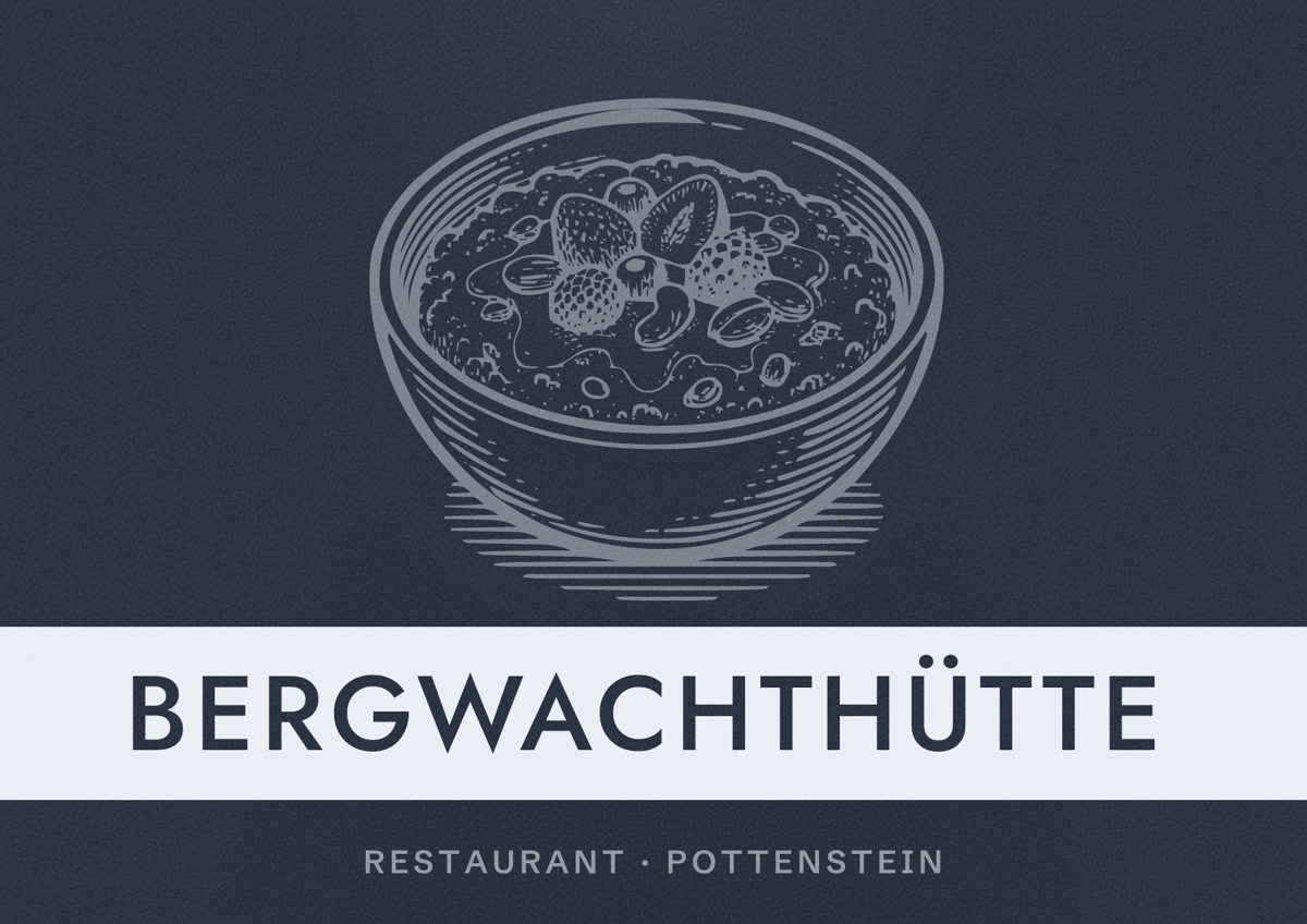 Illustriertes Poster von Bergwachthütte, Restaurant in Pottenstein