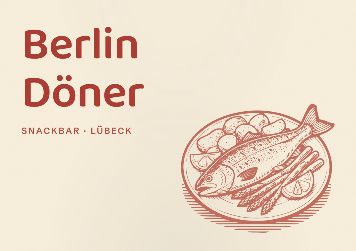 Illustriertes Poster von Berlin Döner, Snackbar in Lübeck