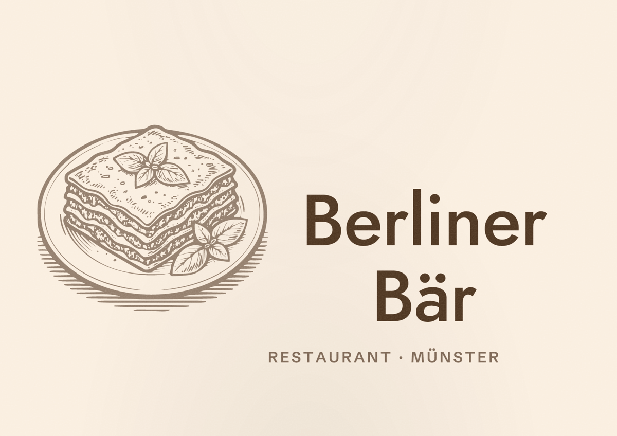 Illustriertes Poster von Berliner Bär, Restaurant in Münster