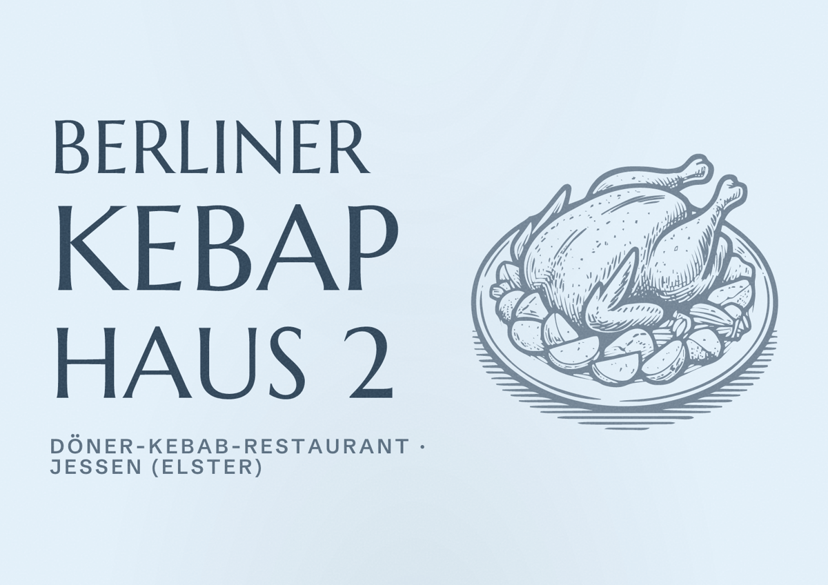Illustriertes Poster von Berliner Kebap Haus 2, Döner-Kebab-Restaurant in Jessen (Elster)