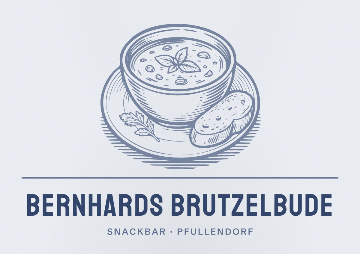 Illustriertes Poster von Bernhards Brutzelbude, Snackbar in Pfullendorf