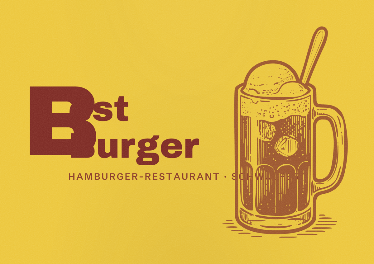 Illustriertes Poster von Best Burger, Hamburger-Restaurant in Schwülper
