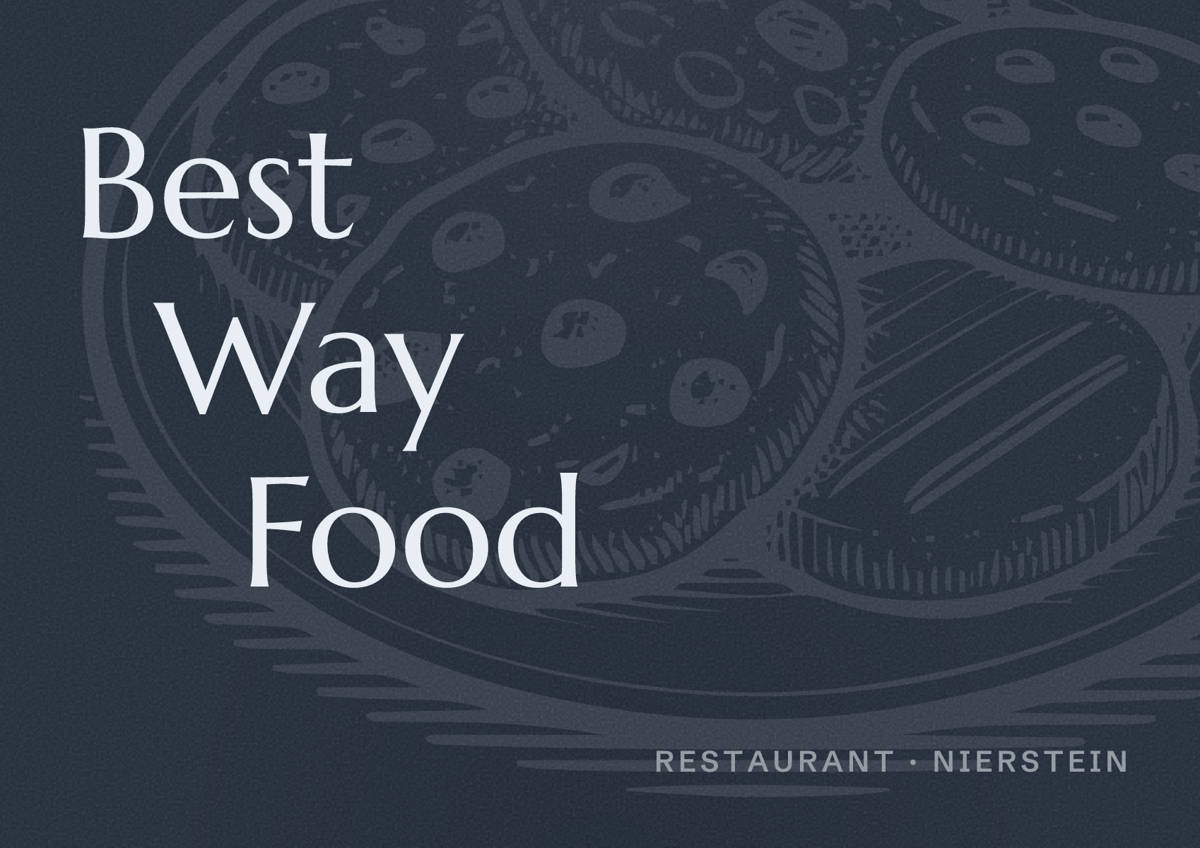 Illustriertes Poster von Best Way Food, Restaurant in Nierstein