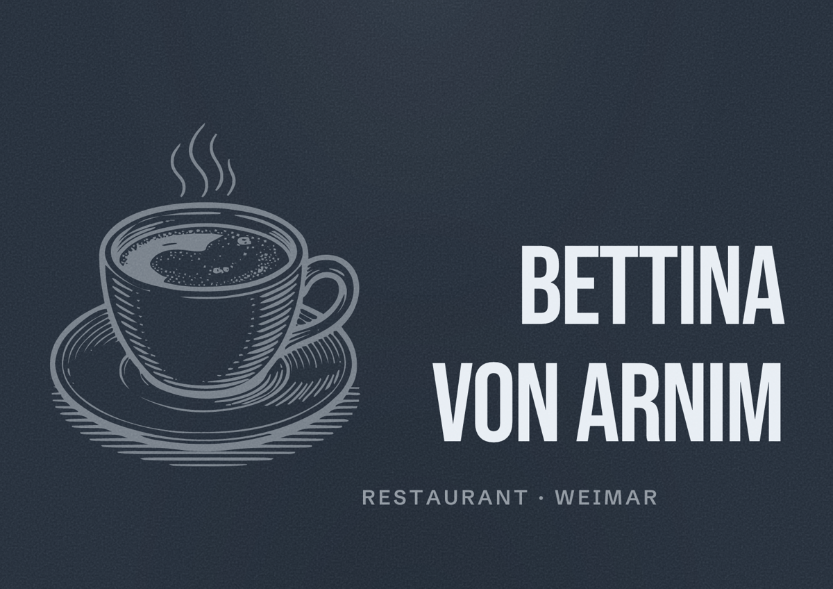 Illustriertes Poster von Bettina von Arnim, Restaurant in Weimar