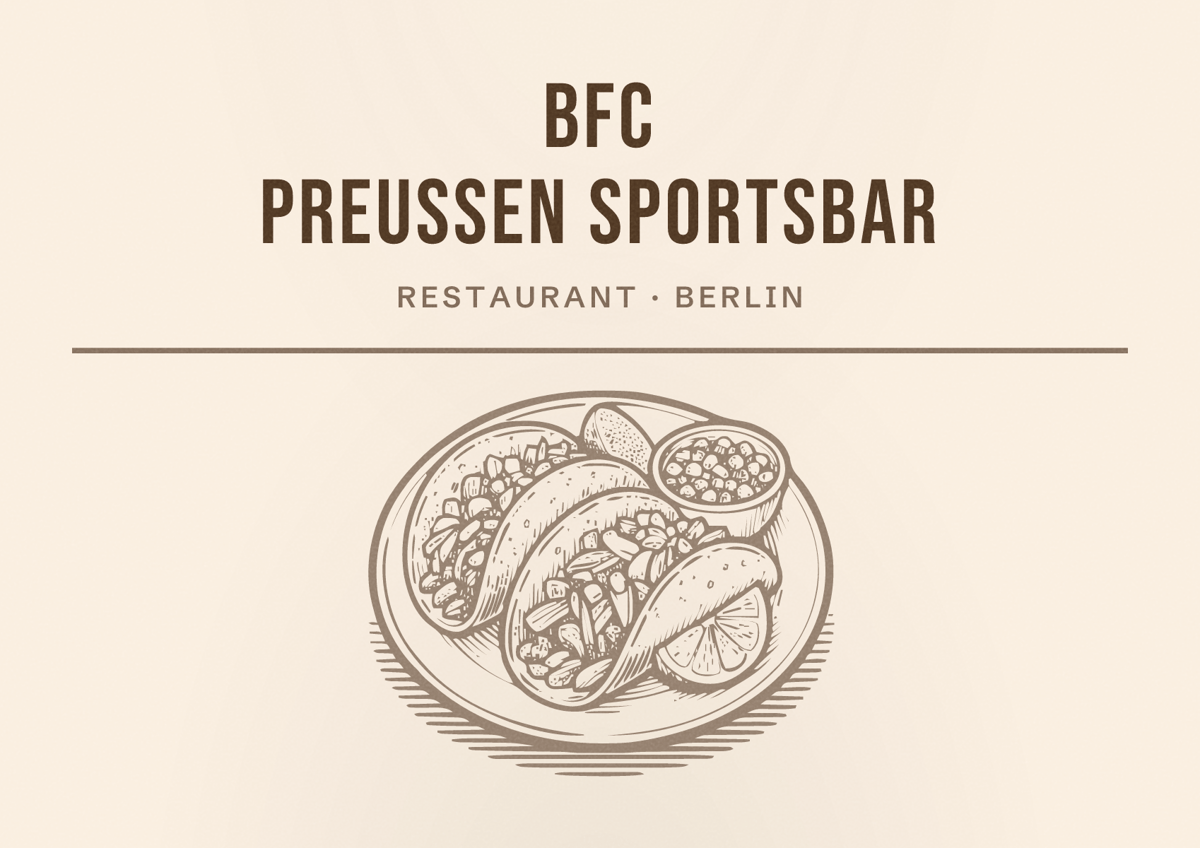 Illustriertes Poster von BFC Preussen Sportsbar, Restaurant in Berlin