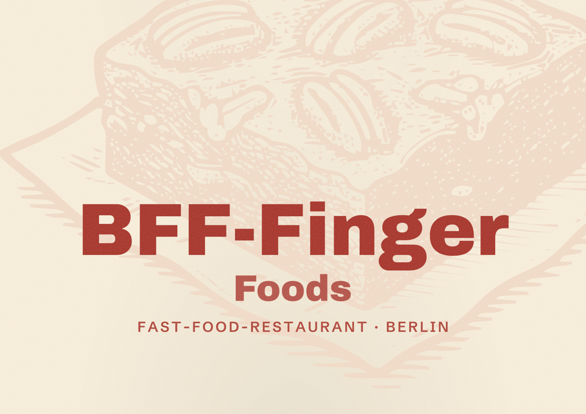 Illustriertes Poster von BFF-Finger Foods, Fast-Food-Restaurant in Berlin