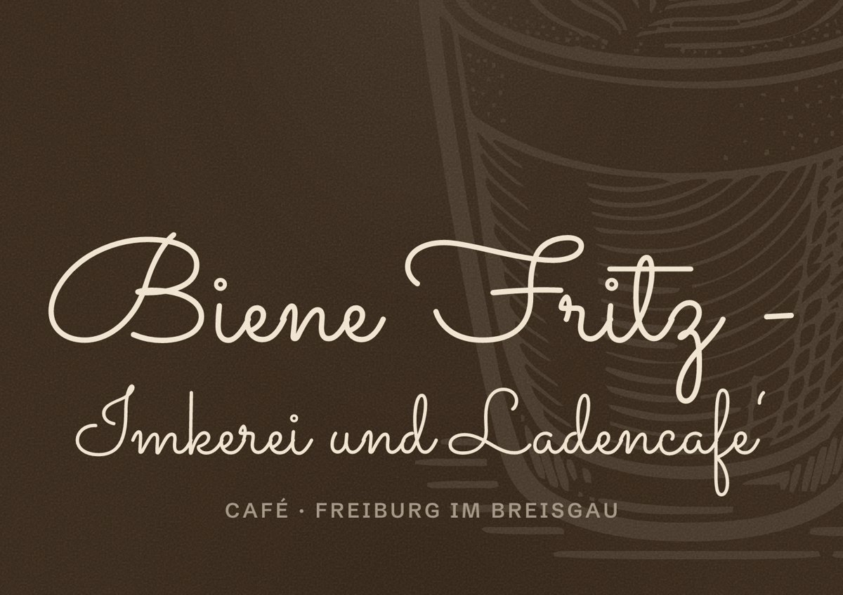 Illustriertes Poster von Biene Fritz - Imkerei und Ladencafe‘, Café in Freiburg im Breisgau