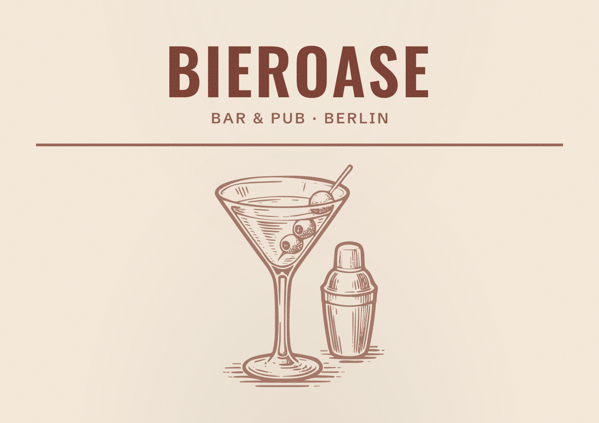 Illustriertes Poster von Bieroase, Bar & Pub in Berlin