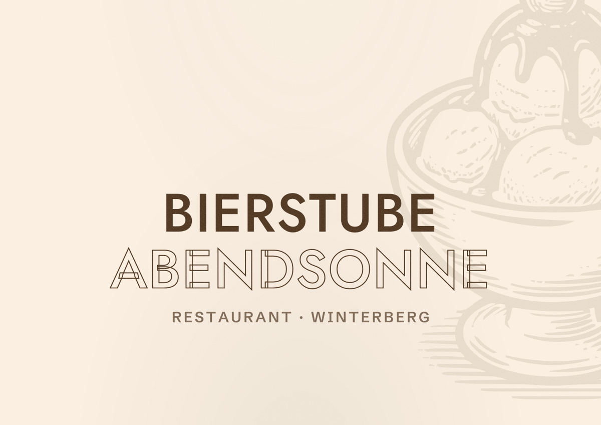 Illustriertes Poster von Bierstube Abendsonne, Restaurant in Winterberg