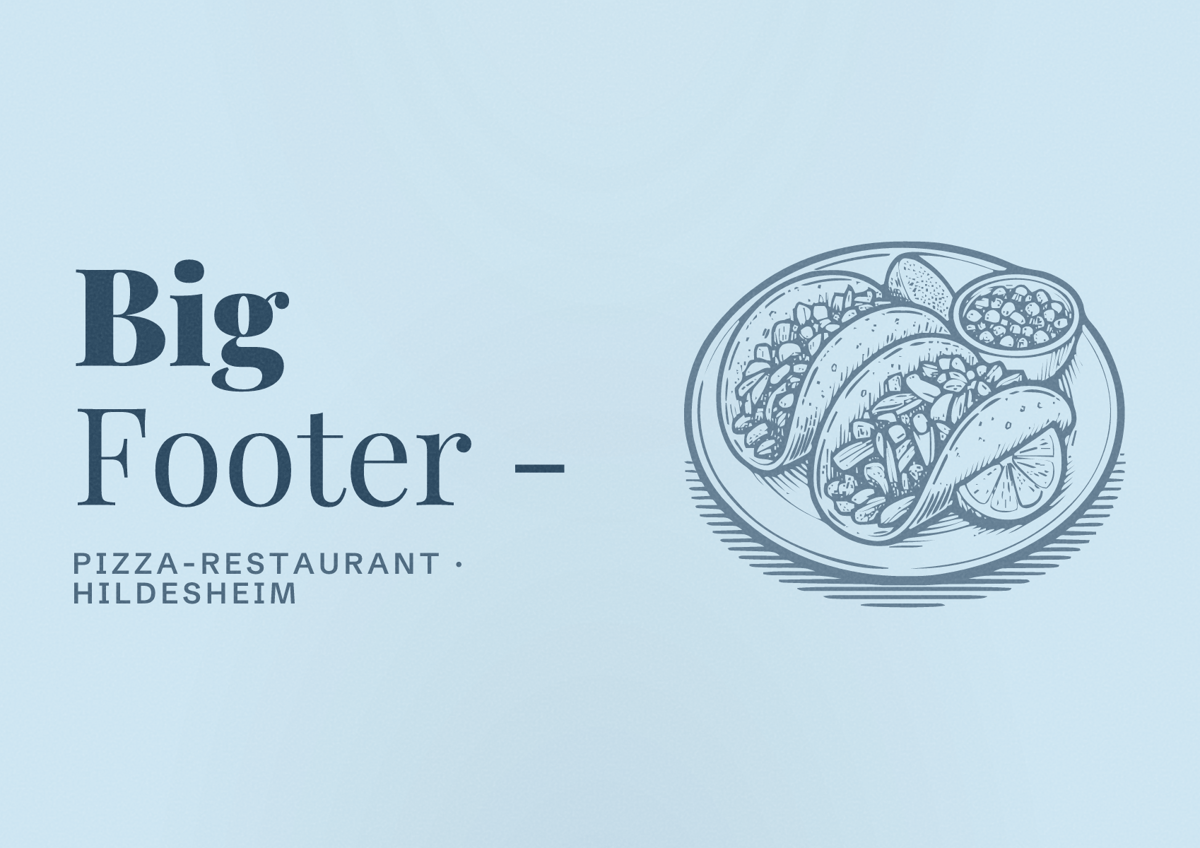 Illustriertes Poster von Big Footer -, Pizza-Restaurant in Hildesheim