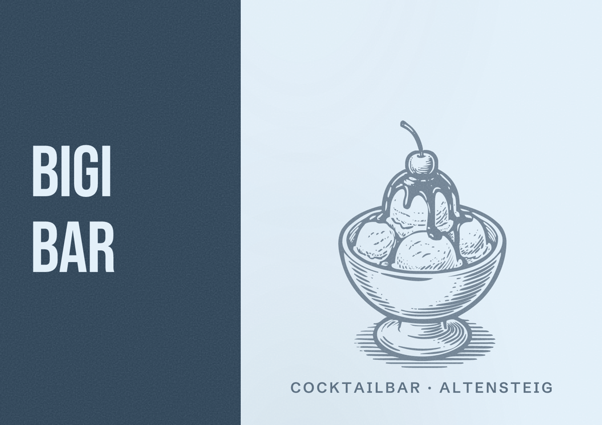 Illustriertes Poster von Bigi Bar, Cocktailbar in Altensteig