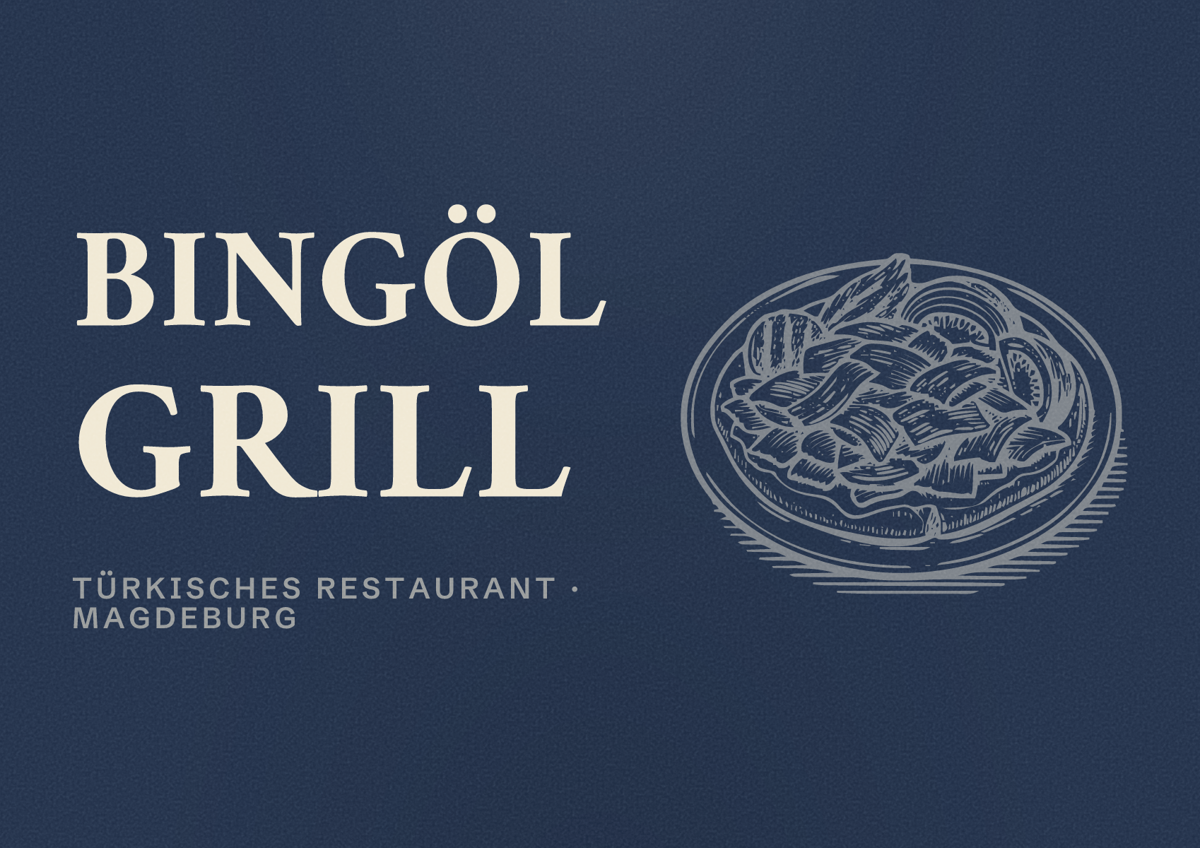 Illustriertes Poster von Bingöl Grill, Türkisches Restaurant in Magdeburg