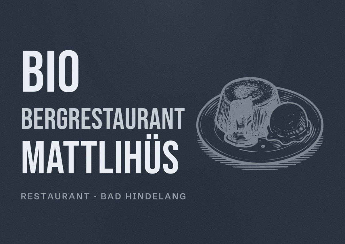 Illustriertes Poster von Bio Bergrestaurant Mattlihüs, Restaurant in Bad Hindelang