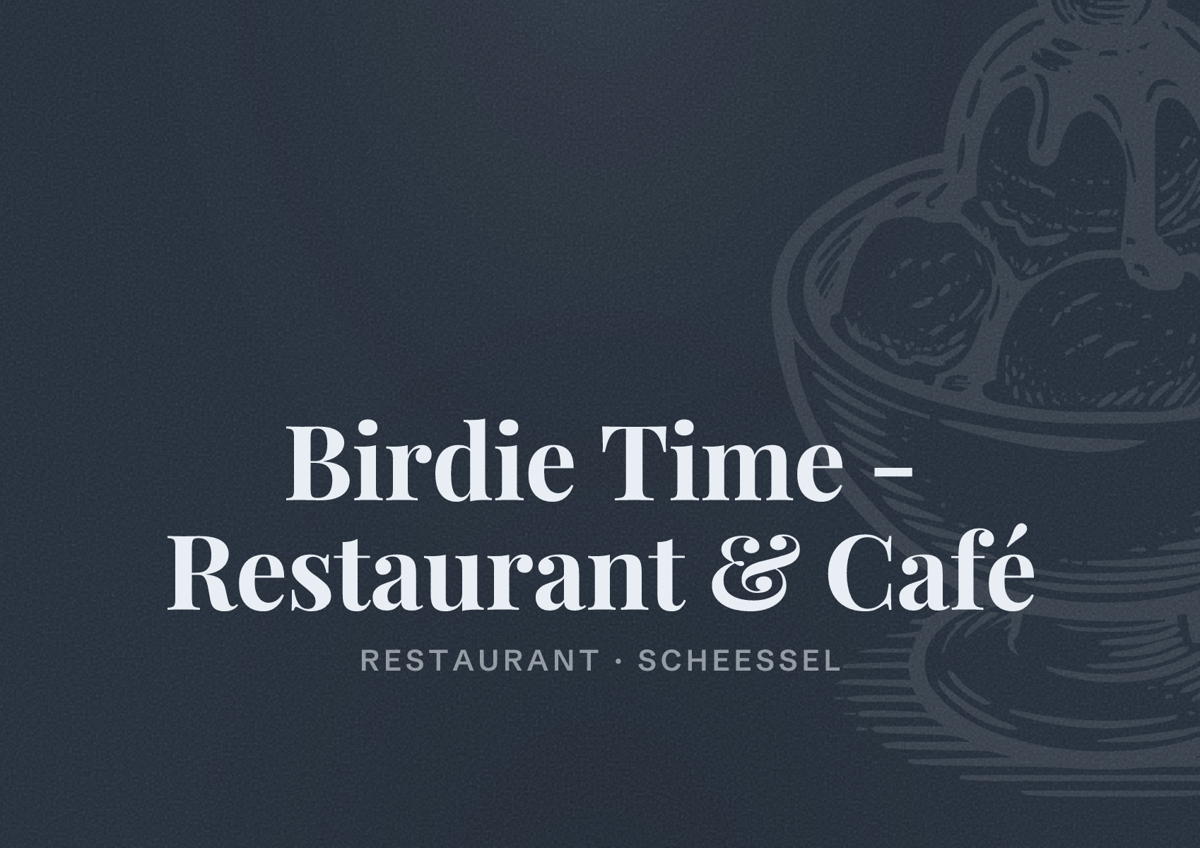 Illustriertes Poster von Birdie Time - Restaurant & Café, Restaurant in Scheeßel
