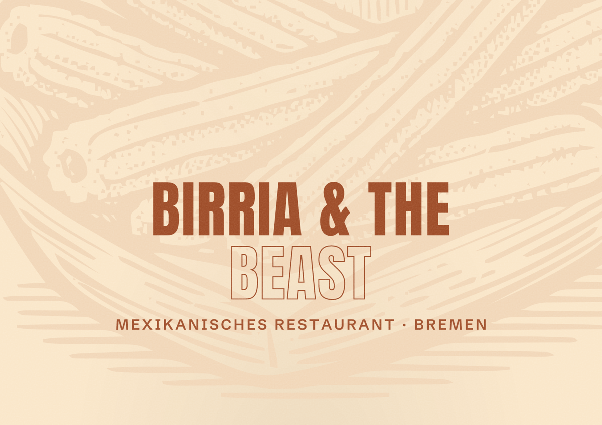 Illustriertes Poster von Birria & The Beast, Mexikanisches Restaurant in Bremen