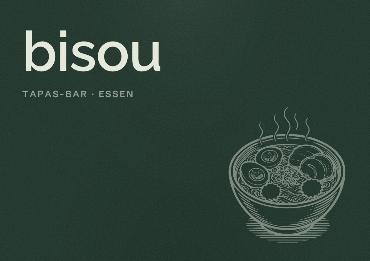 Illustriertes Poster von bisou, Tapas-Bar in Essen