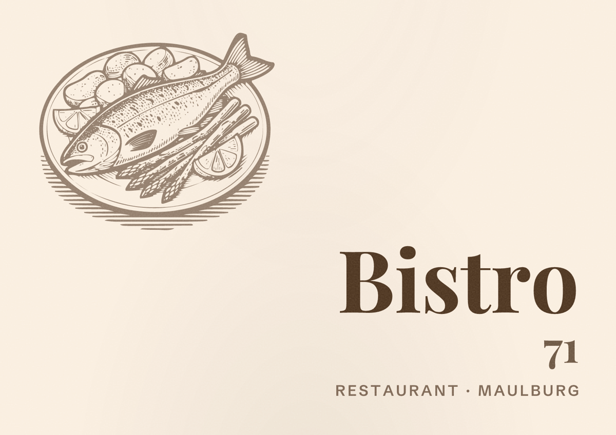 Illustriertes Poster von Bistro 71, Restaurant in Maulburg