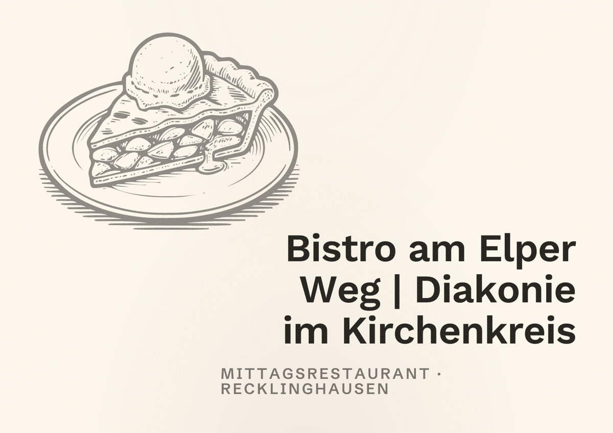 Illustriertes Poster von Bistro am Elper Weg | Diakonie im Kirchenkreis, Mittagsrestaurant in Recklinghausen