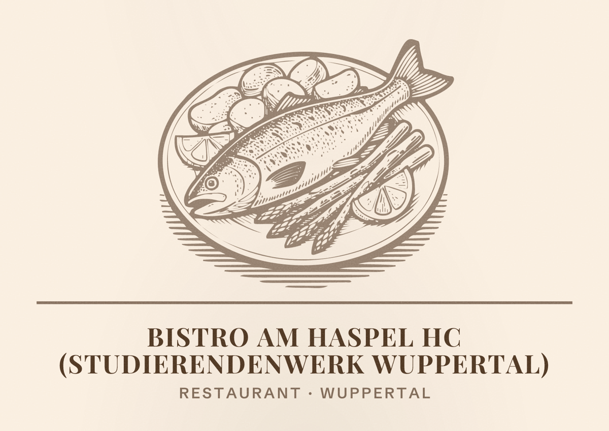 Illustriertes Poster von Bistro am Haspel HC (Studierendenwerk Wuppertal), Restaurant in Wuppertal