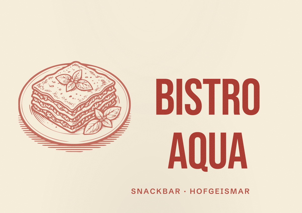 Illustriertes Poster von Bistro Aqua, Snackbar in Hofgeismar