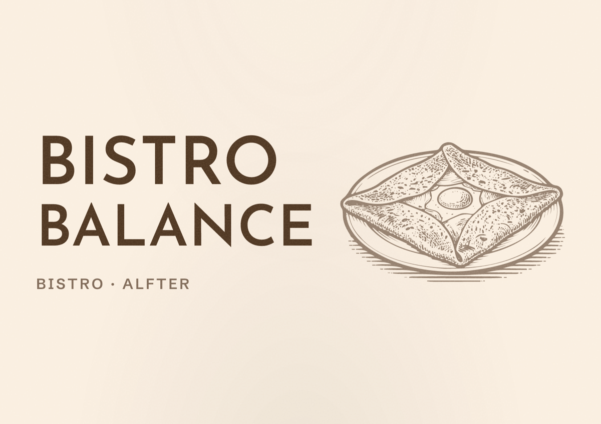 Illustriertes Poster von Bistro Balance, Bistro in Alfter