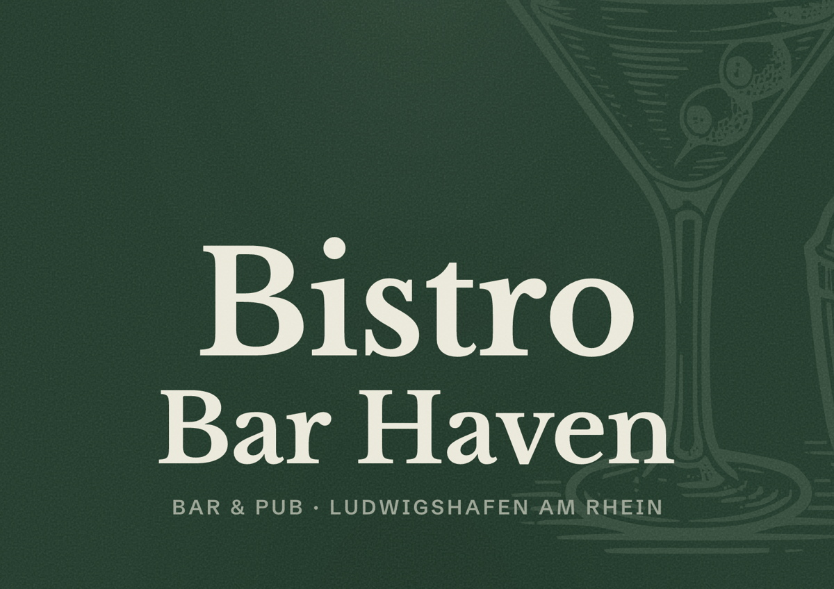 Illustriertes Poster von Bistro Bar Haven, Bar & Pub in Ludwigshafen am Rhein