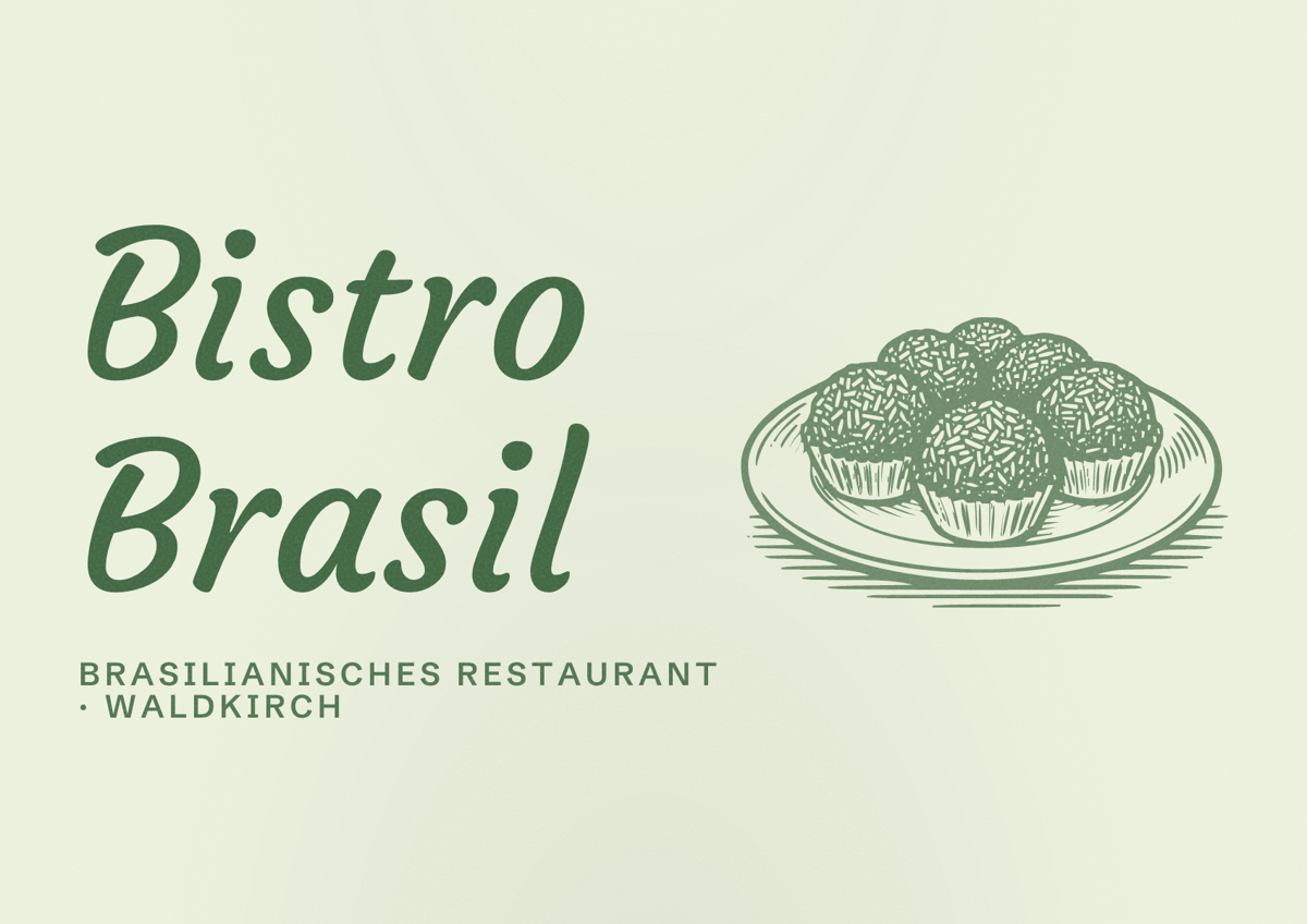 Illustriertes Poster von Bistro Brasil, Brasilianisches Restaurant in Waldkirch