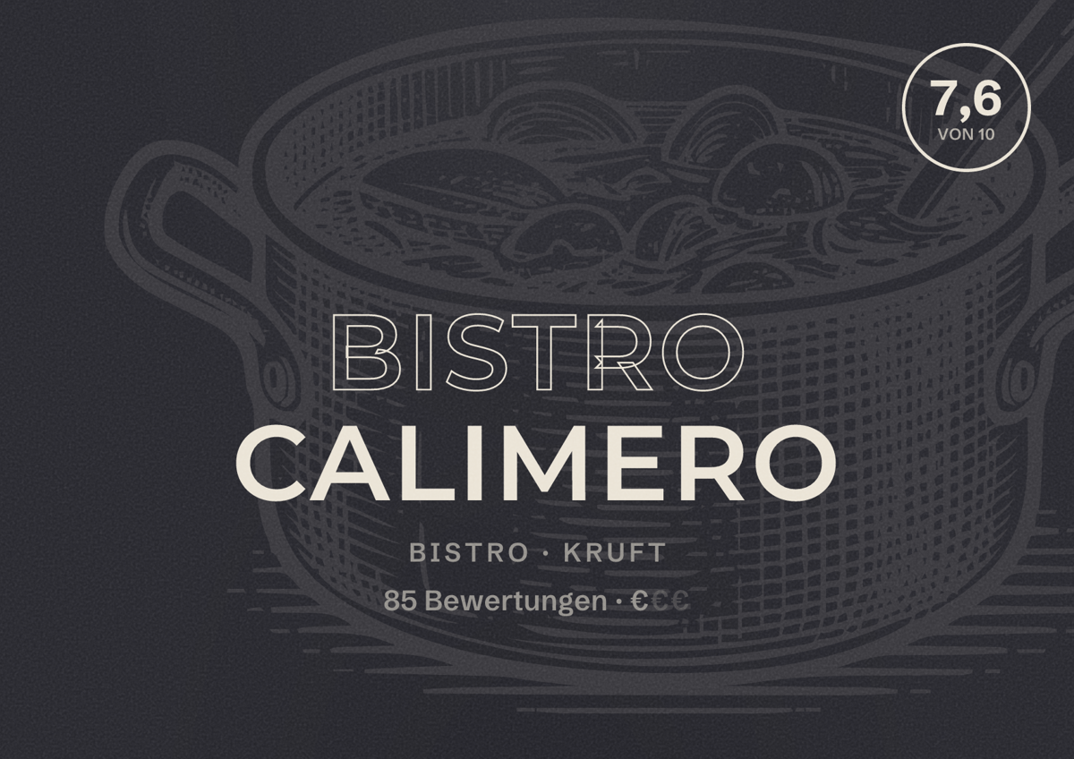 Illustriertes Poster von Bistro Calimero, Bistro in Kruft: Bewertung 7,6 von 10 aus 85 Bewertungen, Preisniveau €