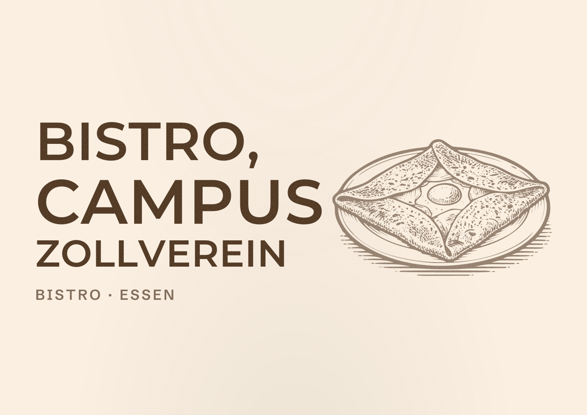 Illustriertes Poster von Bistro, Campus Zollverein, Bistro in Essen