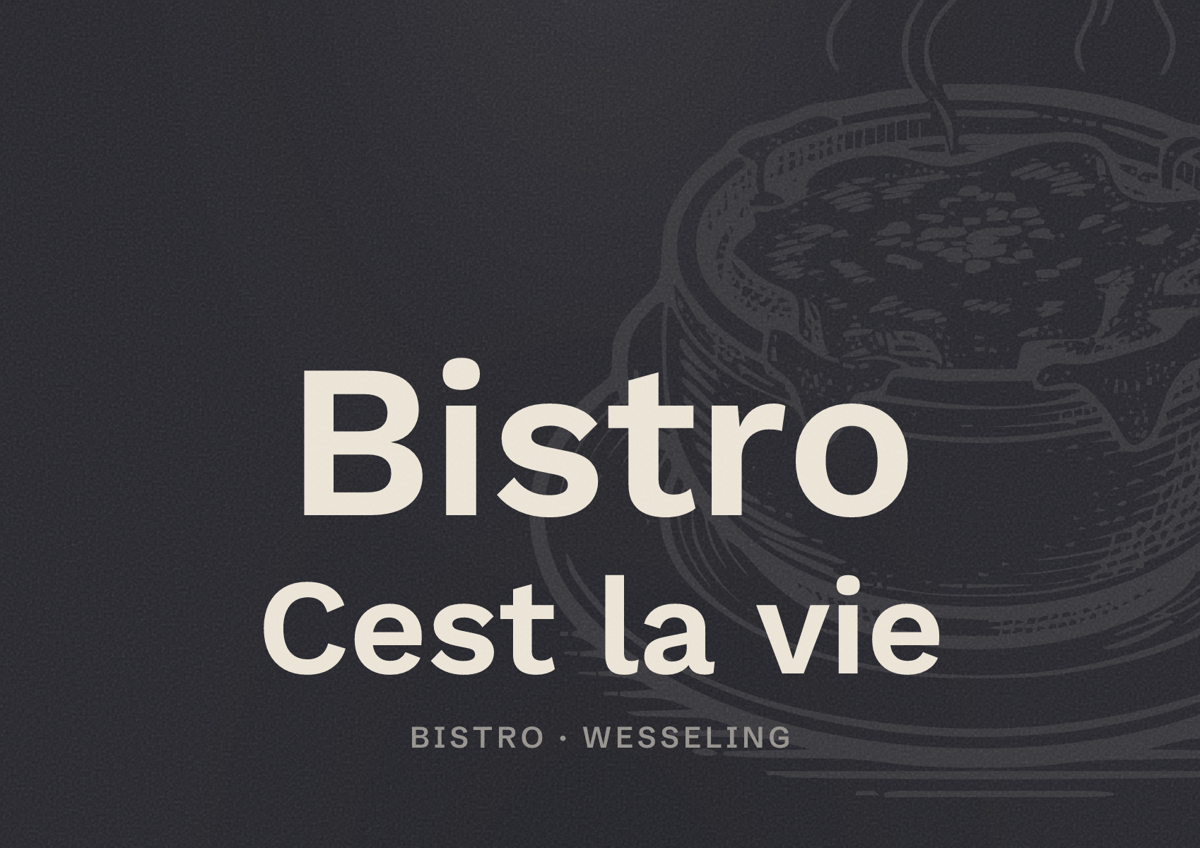 Illustriertes Poster von Bistro Cest la vie, Bistro in Wesseling