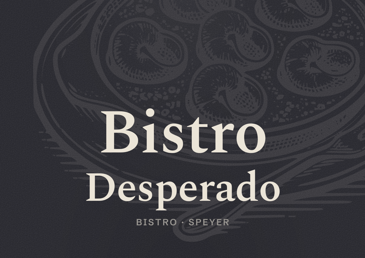Illustriertes Poster von Bistro Desperado, Bistro in Speyer