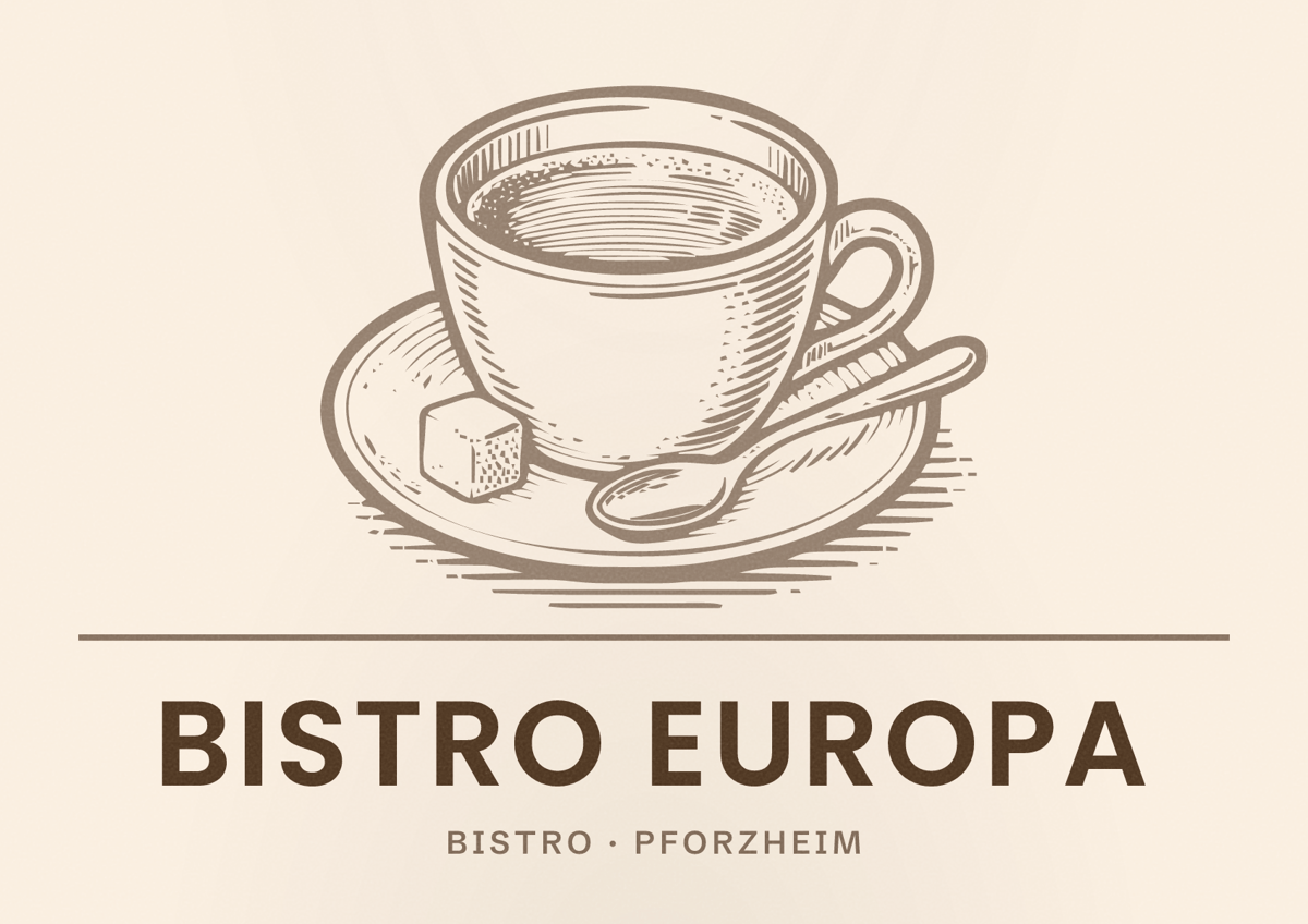 Illustriertes Poster von Bistro Europa, Bistro in Pforzheim