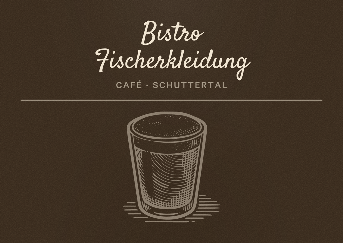 Illustriertes Poster von Bistro Fischerkleidung, Café in Schuttertal