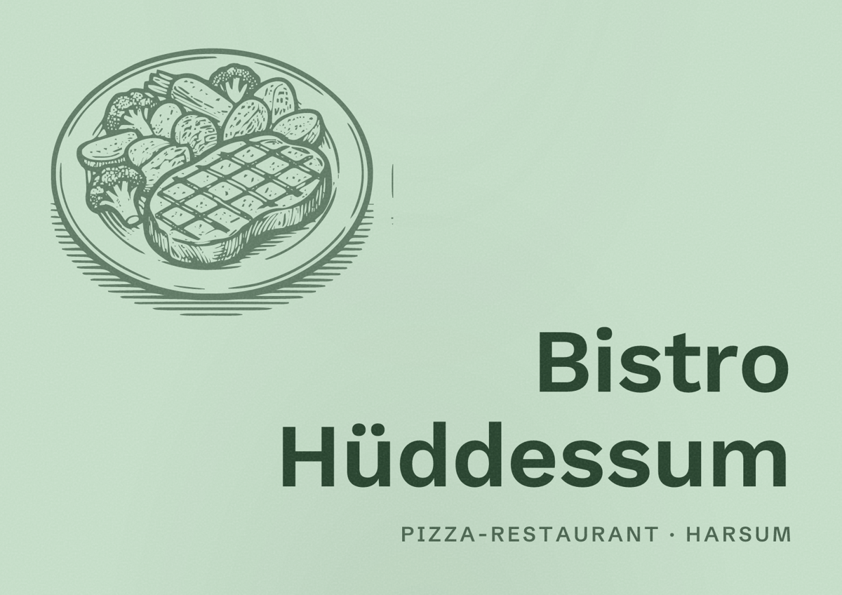 Illustriertes Poster von Bistro Hüddessum, Pizza-Restaurant in Harsum