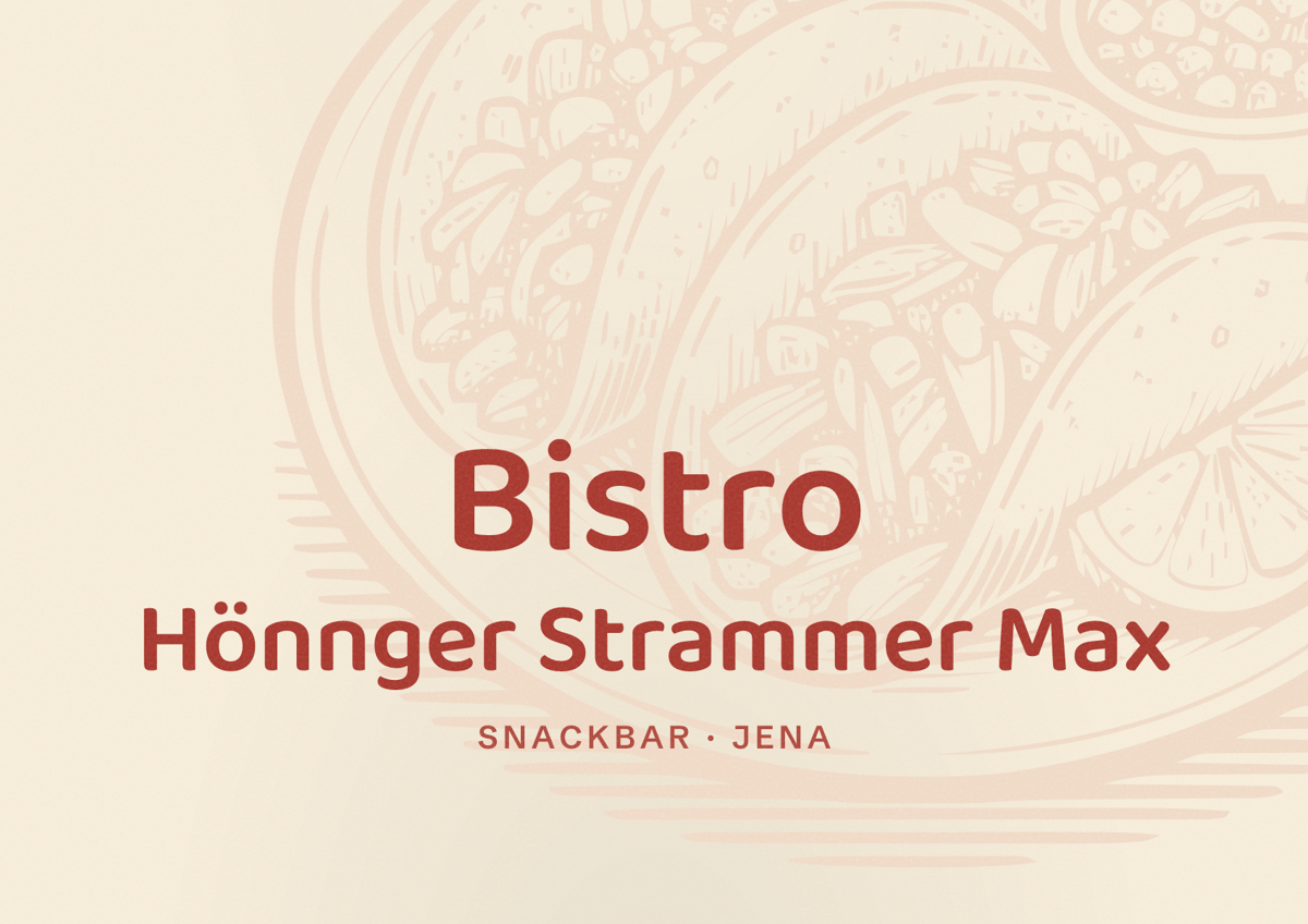 Illustriertes Poster von Bistro Hönnger Strammer Max, Snackbar in Jena