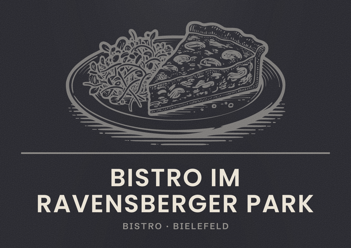 Illustriertes Poster von Bistro im Ravensberger Park, Bistro in Bielefeld