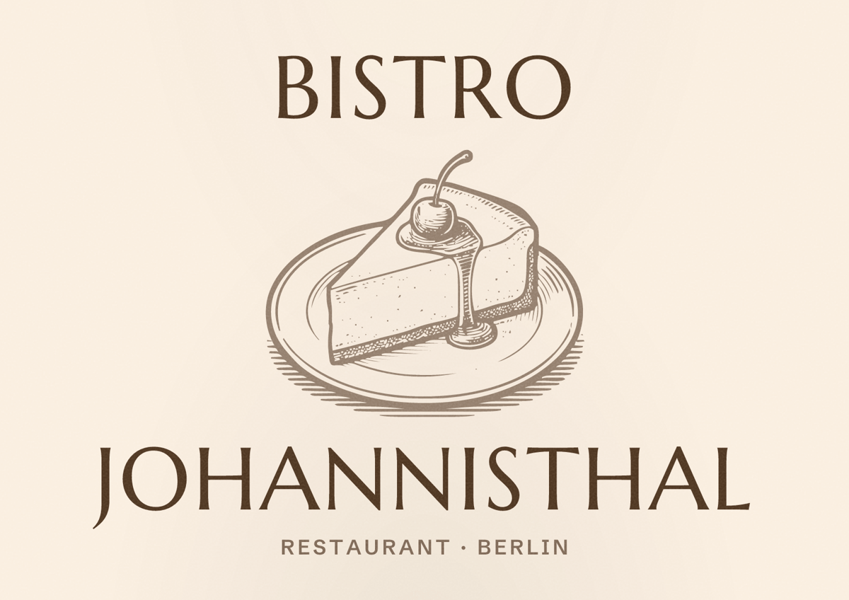 Illustriertes Poster von Bistro Johannisthal, Restaurant in Berlin
