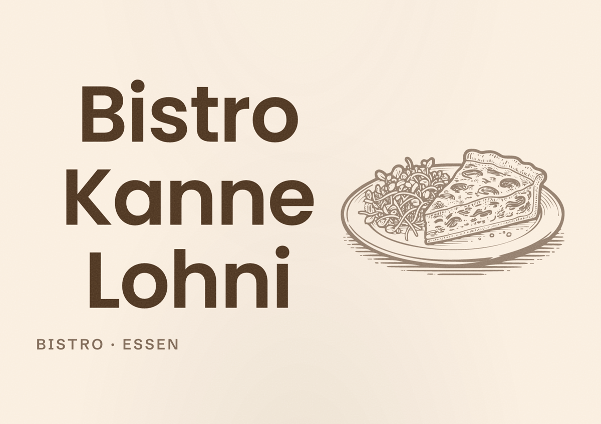 Illustriertes Poster von Bistro Kanne Lohni, Bistro in Essen
