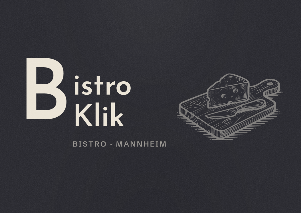 Illustriertes Poster von Bistro Klik, Bistro in Mannheim