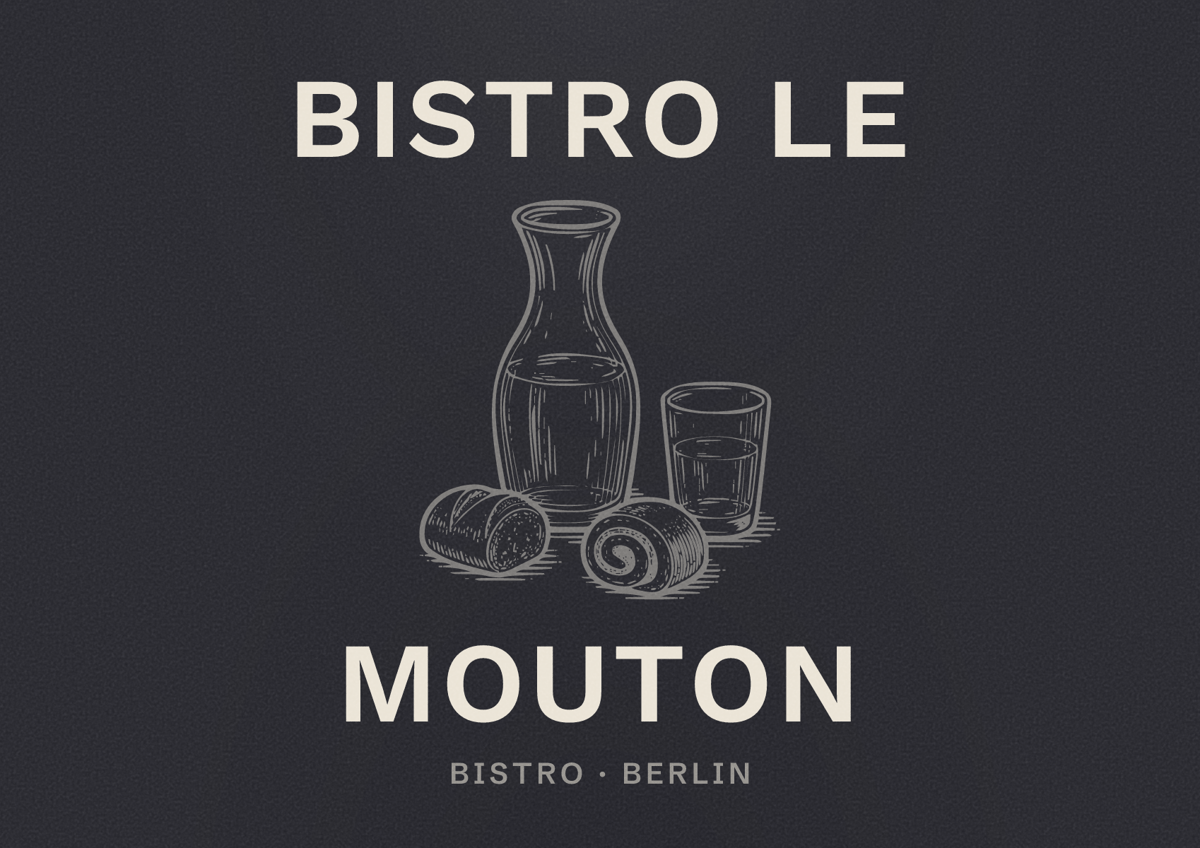 Illustriertes Poster von Bistro Le Mouton, Bistro in Berlin
