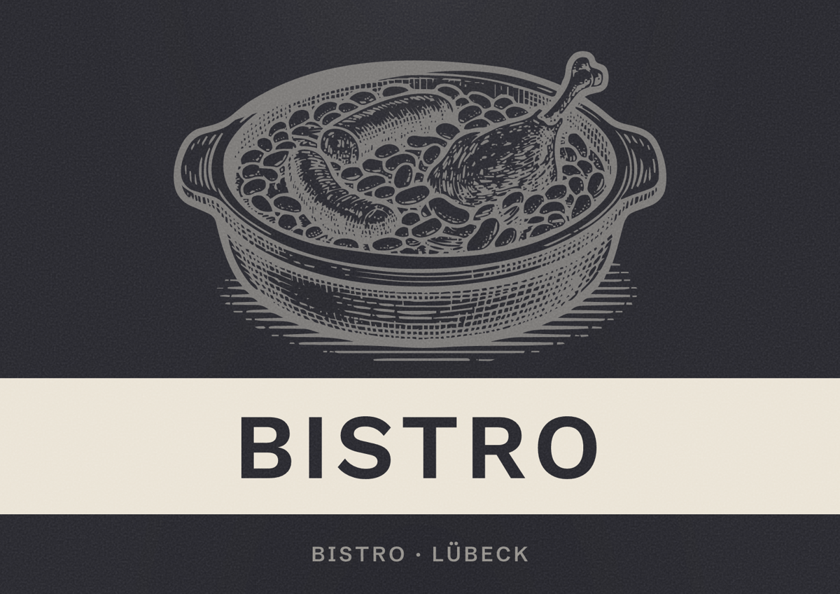 Illustriertes Poster von Bistro, Bistro in Lübeck