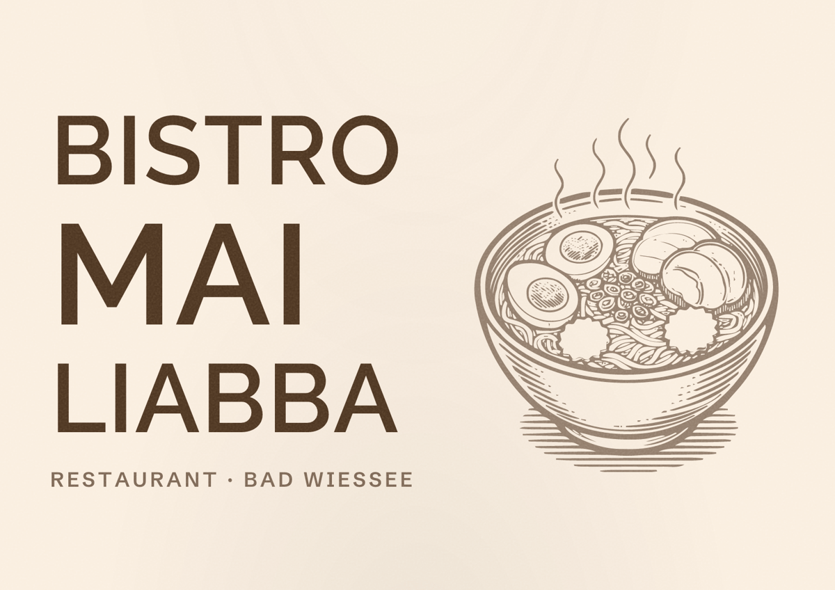 Illustriertes Poster von Bistro Mai Liabba, Restaurant in Bad Wiessee