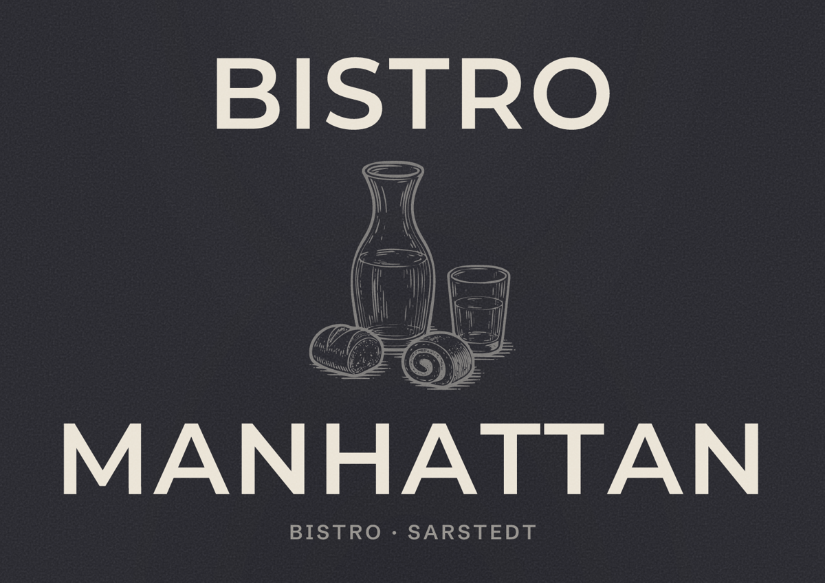 Illustriertes Poster von Bistro Manhattan, Bistro in Sarstedt
