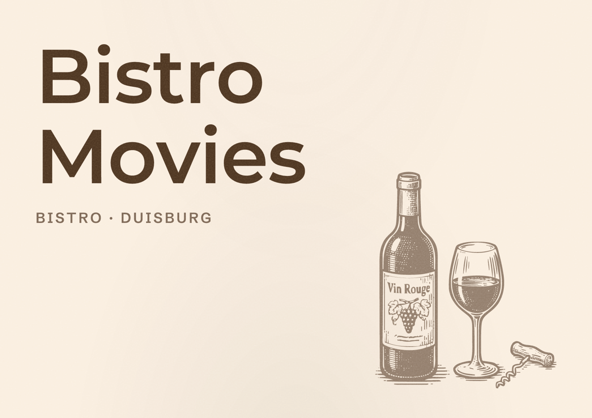 Illustriertes Poster von Bistro Movies, Bistro in Duisburg