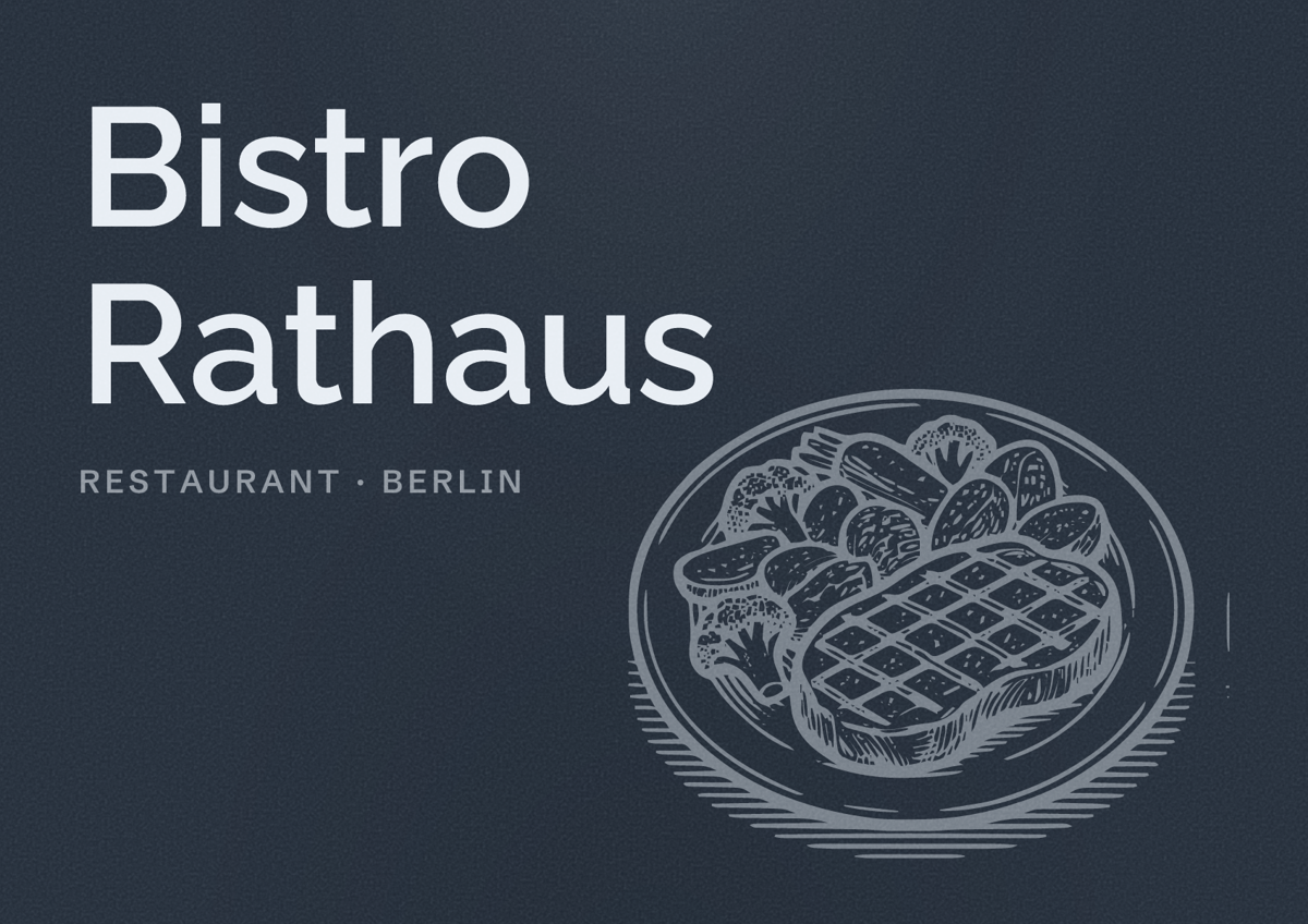 Illustriertes Poster von Bistro Rathaus, Restaurant in Berlin