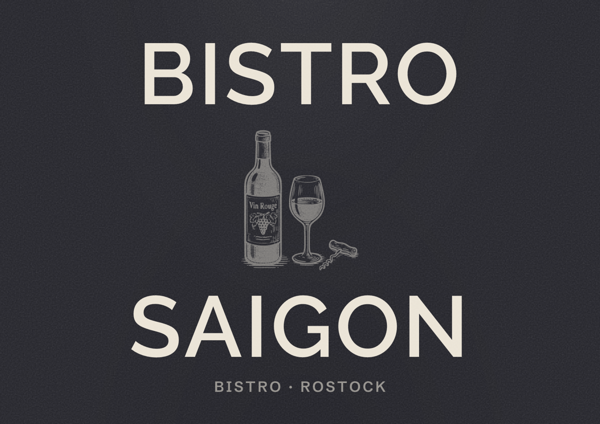Illustriertes Poster von Bistro Saigon, Bistro in Rostock