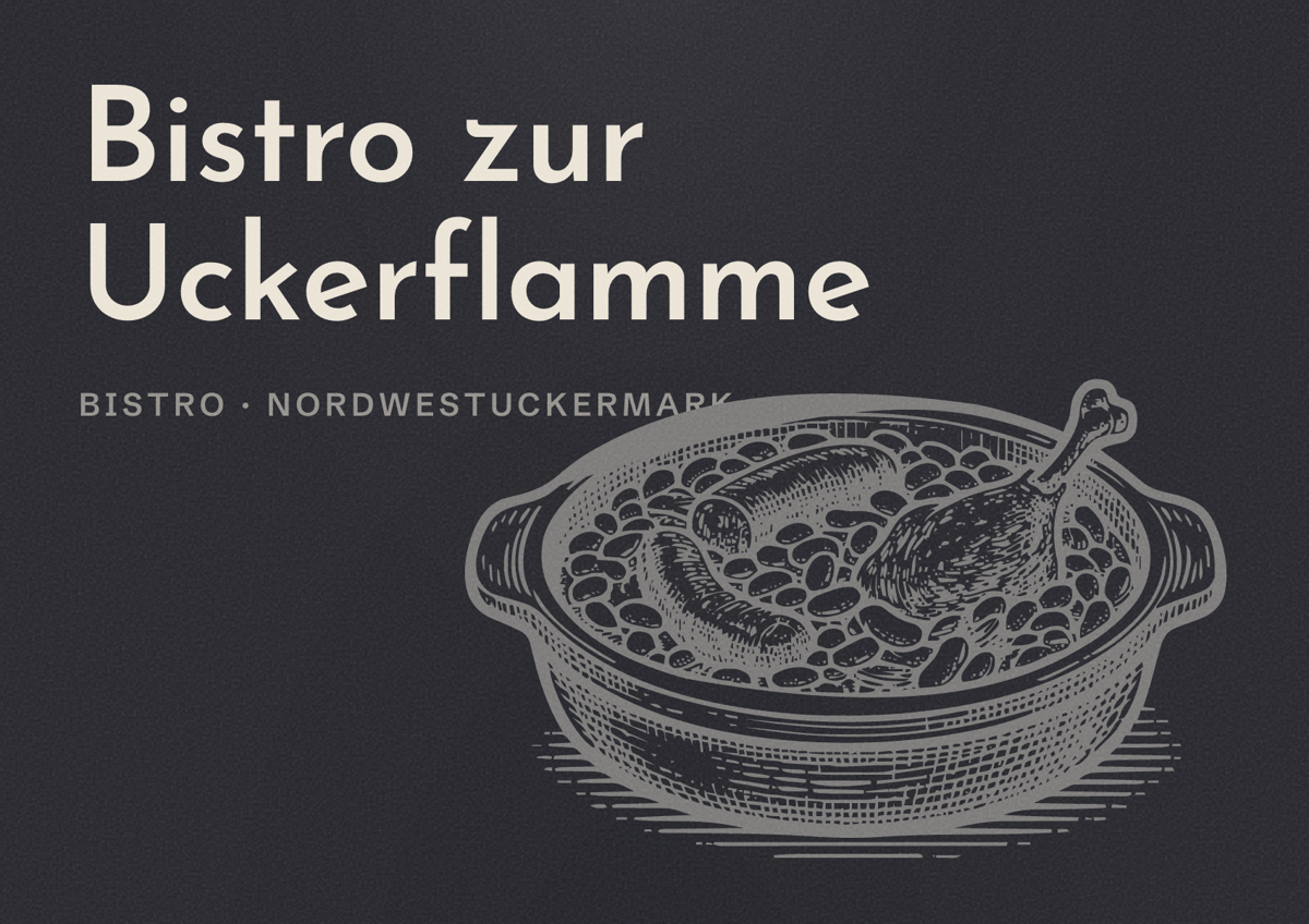 Illustriertes Poster von Bistro zur Uckerflamme, Bistro in Nordwestuckermark