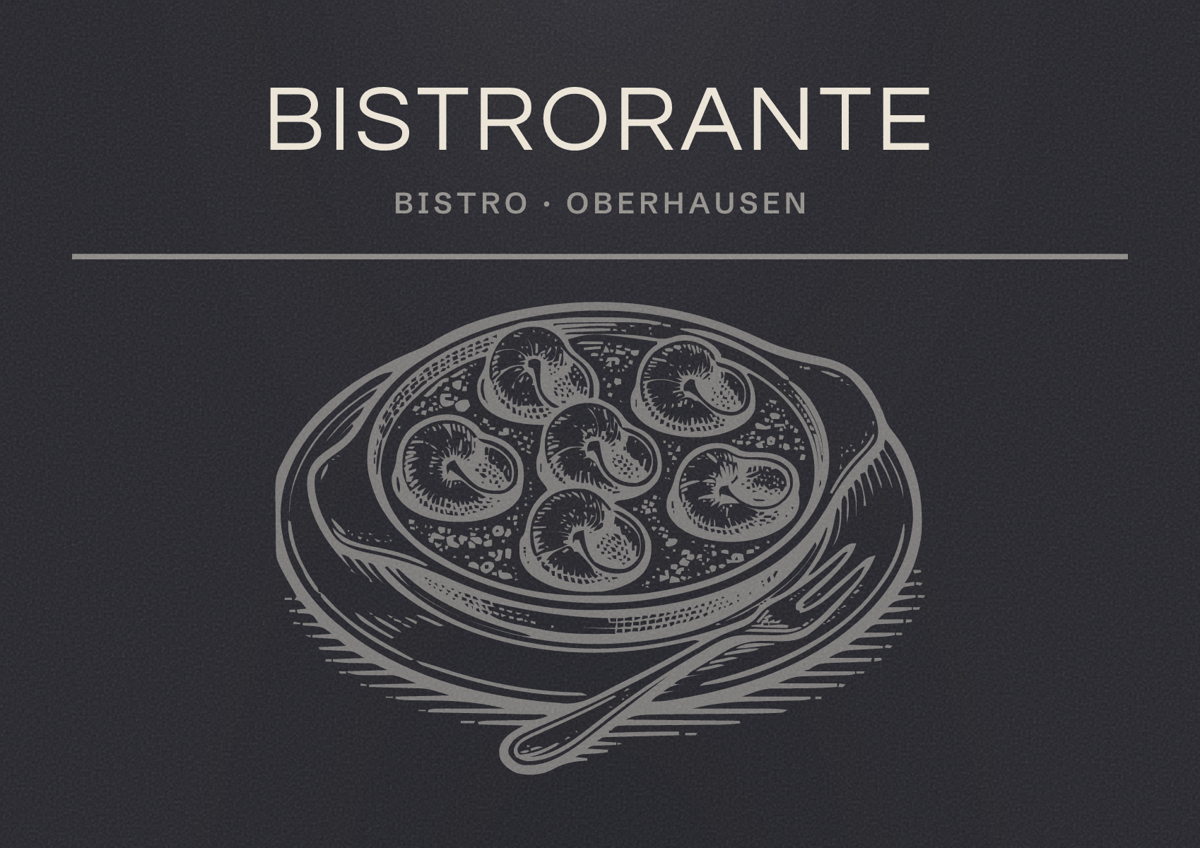 Illustriertes Poster von Bistrorante, Bistro in Oberhausen